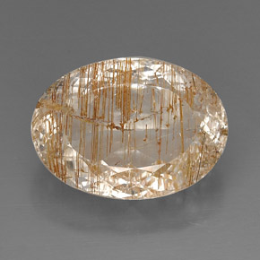 Topázio rutilado amarelo natural 28,90ct, transparente, transparente/translúcido
