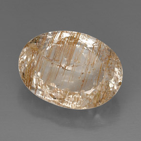 Topázio rutilado amarelo natural 28,90ct, transparente, transparente/translúcido
