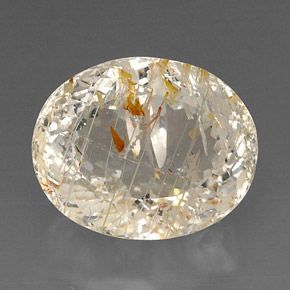 Topázio rutilado amarelo natural 24,30ct, transparente, transparente/translúcido