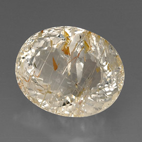 Topázio rutilado amarelo natural 24,30ct, transparente, transparente/translúcido