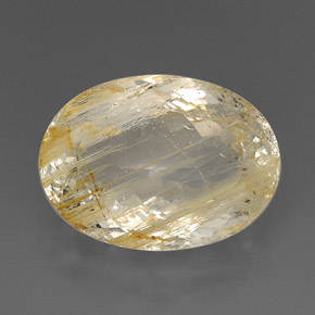 Topázio rutilado amarelo natural 27,57ct, transparente, transparente/translúcido