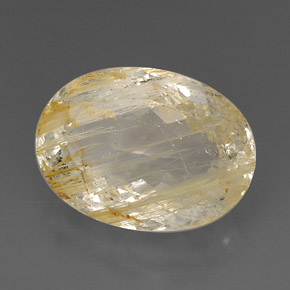 Topázio rutilado amarelo natural 27,57ct, transparente, transparente/translúcido