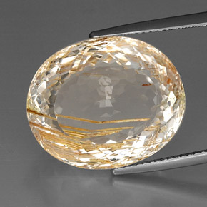 Topázio Rutilo Dourado Natural 28.32ct, Transparente, Transparente/Translúcido