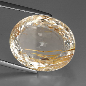 Topázio Rutilo Dourado Natural 28.32ct, Transparente, Transparente/Translúcido