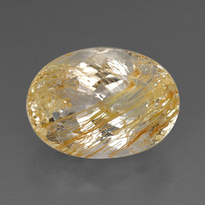 Topázio rutilado amarelo natural 22,60ct, transparente, transparente/translúcido