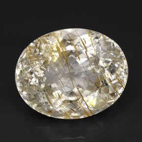 Topázio rutilado amarelo natural 85,73ct, transparente, transparente/translúcido