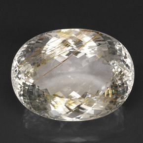 Topázio rutilado amarelo natural 63,56ct, transparente, transparente/translúcido