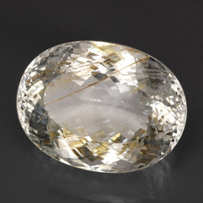 Topázio rutilado amarelo natural 63,56ct, transparente, transparente/translúcido