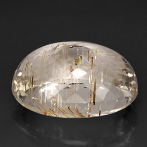 Topázio rutilado amarelo natural 44,78ct, transparente, transparente/translúcido
