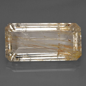 Topázio rutilado amarelo natural 33,45ct, transparente, transparente/translúcido