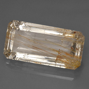Topázio rutilado amarelo natural 33,45ct, transparente, transparente/translúcido