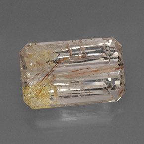 Topázio rutilado amarelo natural 22,46ct, transparente, transparente/translúcido