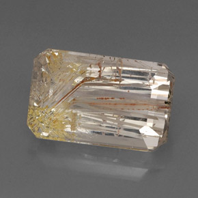 Topázio rutilado amarelo natural 22,46ct, transparente, transparente/translúcido