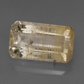 Topázio rutilado amarelo natural 17,73ct, transparente, transparente/translúcido