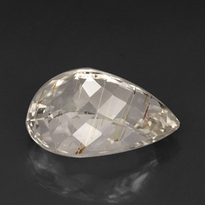 Topázio rutilado amarelo natural 28,45ct, transparente, transparente/translúcido