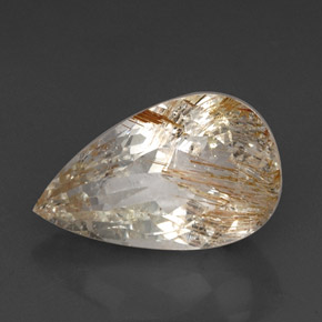Topázio rutilado amarelo natural 20,64ct, transparente, transparente/translúcido