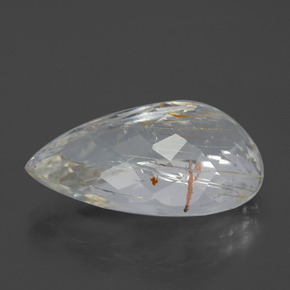 Topázio rutilado amarelo natural 20,84ct, formato de pêra, transparente