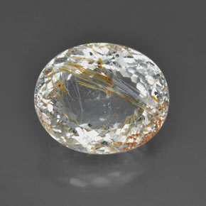 Topázio rutilado amarelo natural 36,85ct, transparente, transparente/translúcido