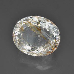 Topázio rutilado amarelo natural 36,85ct, transparente, transparente/translúcido