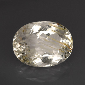 Topázio rutilado amarelo natural 18,44ct, transparente, transparente/translúcido