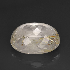 Topázio rutilado amarelo natural 18,44ct, transparente, transparente/translúcido