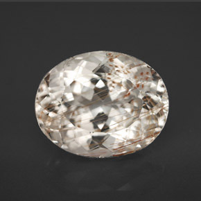 Topázio rutilado amarelo natural 9,61ct, corte oval, transparente