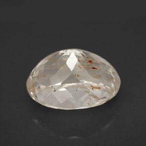 Topázio rutilado amarelo natural 9,61ct, corte oval, transparente