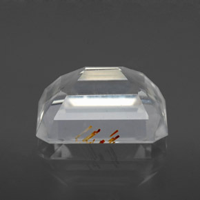 Topázio rutilado ouro natural 6,25ct, corte esmeralda, transparente