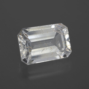Topázio rutilado amarelo natural 11,14ct, corte esmeralda, transparente
