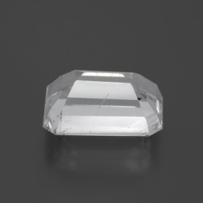 Topázio rutilado amarelo natural 11,14ct, corte esmeralda, transparente