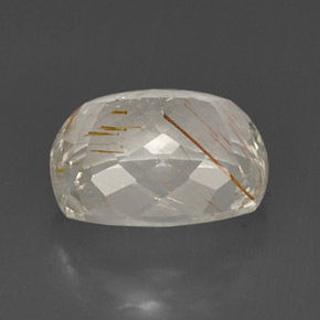 Topázio Rutilo Dourado Natural 13.54ct, Almofada cortada, Transparente