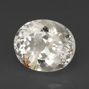 Topázio rutilado amarelo natural 5,62ct, corte oval, transparente