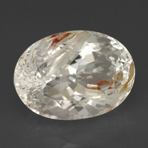 Topázio rutilado amarelo natural 6,80ct, corte oval, transparente