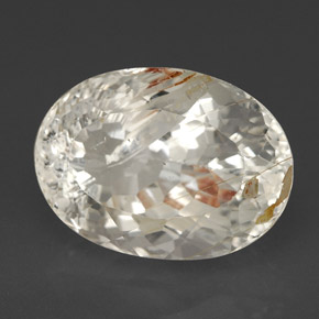 Topázio rutilado amarelo natural 6,80ct, corte oval, transparente