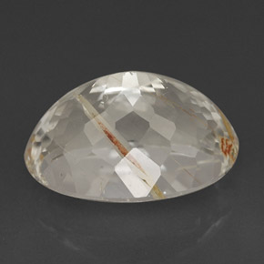 Topázio rutilado amarelo natural 6,80ct, corte oval, transparente