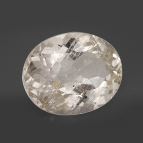 Topázio rutilado amarelo natural 17,25ct, corte oval, transparente
