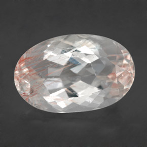 Topázio rutilado amarelo natural 13,78ct, corte oval, transparente