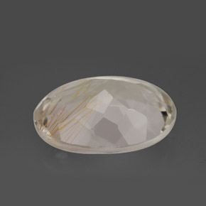 Topázio rutilado amarelo natural 11,37ct, corte oval, transparente
