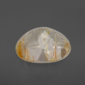 Topázio rutilado amarelo natural 8,38ct, corte oval, transparente