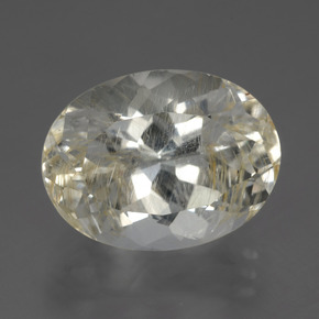 Topázio rutilado amarelo natural 13,64ct, corte oval, transparente