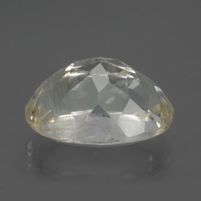 Topázio rutilado amarelo natural 13,64ct, corte oval, transparente