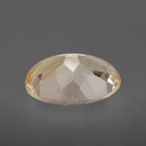 Topázio rutilado amarelo natural 7,03ct, corte oval, transparente