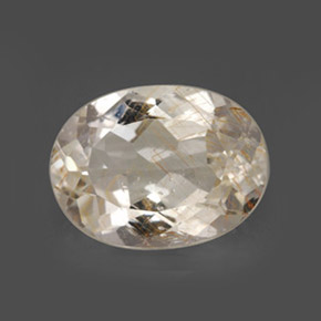 Topázio rutilado amarelo natural 12,03ct, corte oval, transparente