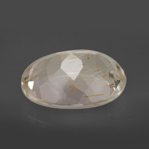 Topázio rutilado amarelo natural 12,03ct, corte oval, transparente