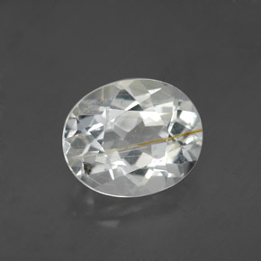 Topázio rutilado amarelo natural 4,63ct, corte oval, transparente