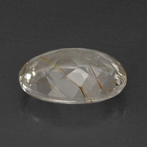 Topázio rutilado amarelo natural 11,65ct, corte oval, transparente