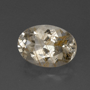 Topázio rutilado amarelo natural 7,55ct, corte oval, transparente