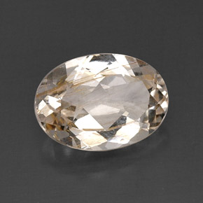 Topázio rutilado amarelo natural 8,02ct, corte oval, transparente