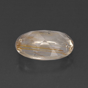 Topázio rutilado amarelo natural 8,02ct, corte oval, transparente
