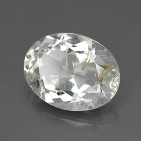 Topázio rutilado amarelo natural 5,18ct, corte oval, transparente